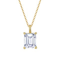 Emerald Cut Moissanite Solitaire Necklace in Gold