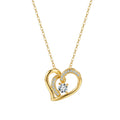 Floating Heart Moissanite Pendant Necklace in Gold