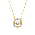 Geometric Halo Moissanite Pendant Necklace in Gold