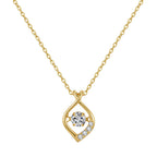 Twist Teardrop Moissanite Pendant Necklace in Gold
