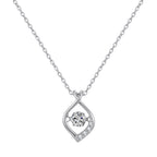 Twist Teardrop Moissanite Pendant Necklace in Silver