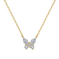 Butterfly Moissanite Pendant Necklace in Gold