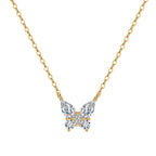 Butterfly Moissanite Pendant Necklace in Gold