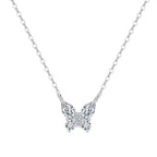 Butterfly Moissanite Pendant Necklace in Silver