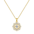 Sunburst Halo Moissanite Necklace in Gold