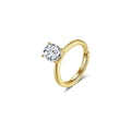 Oval Cut Moissanite Adjustable Solitaire Ring in Gold