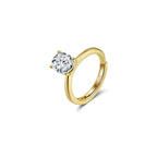 Oval Cut Moissanite Adjustable Solitaire Ring in Gold