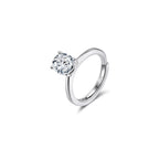 Oval Cut Moissanite Adjustable Solitaire Ring in Silver