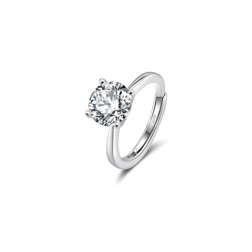Four Prong Round Moissanite Adjustable Ring