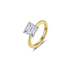 Asscher Cut Moissanite Adjustable Ring in Gold