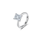 Radiant Cut Moissanite Adjustable Ring in Silver