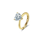 Heart Cut Moissanite Adjustable Ring in Gold