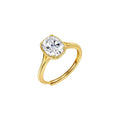 Cushion Cut Moissanite Adjustable Solitaire Ring in Gold