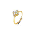 Floral Cluster Moissanite Adjustable Ring in Gold