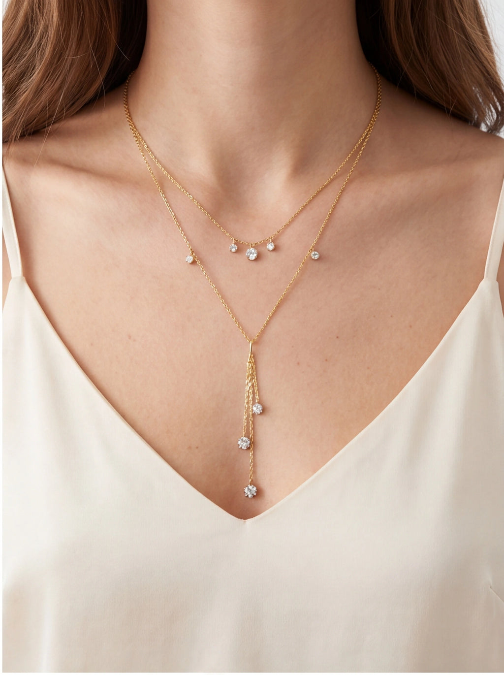 Drop Center Layer Y Necklace product photo by Starlight