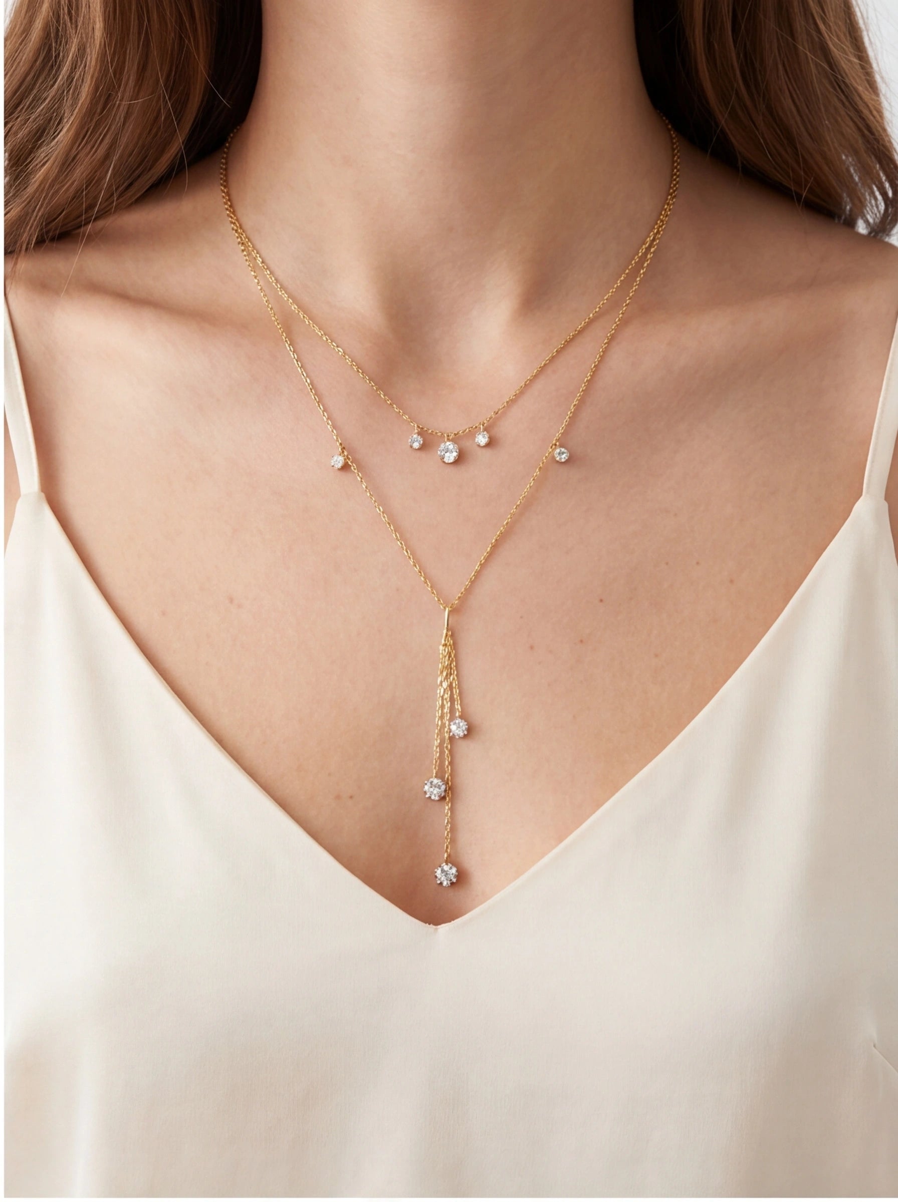 Drop Center Layer Y Necklace product photo by Starlight
