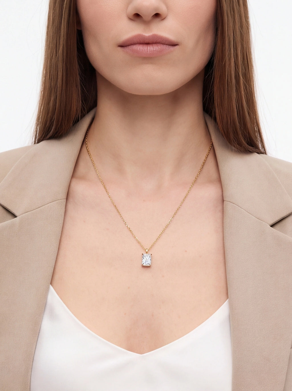 Radiant Cut Moissanite Pendant Necklace