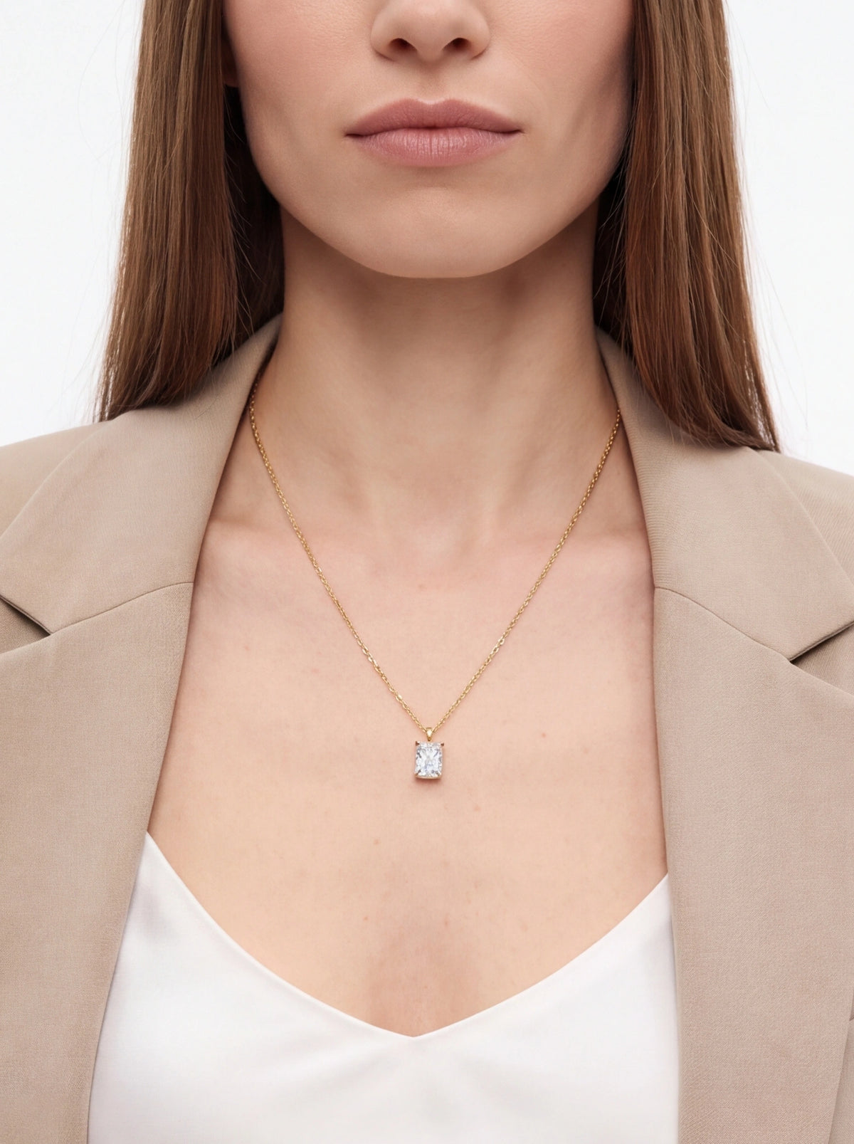 Radiant Cut Moissanite Pendant Necklace