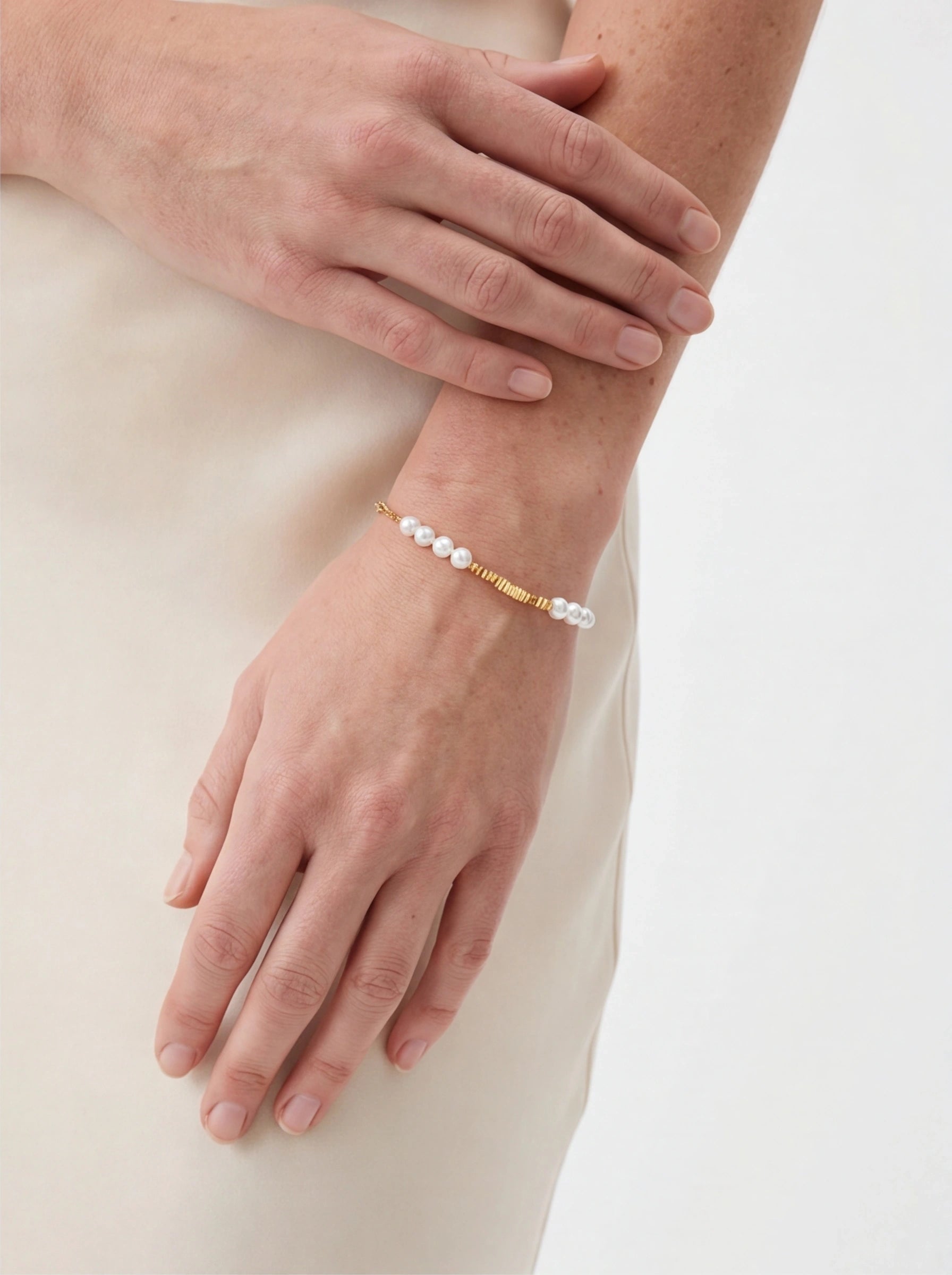 Celeste Pearl Rhythm – Gold Vermeil Bracelet