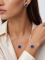 Blue Bloom Pendant Necklace Pendant Necklaces