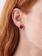 Heart Birthstone Stud Earrings