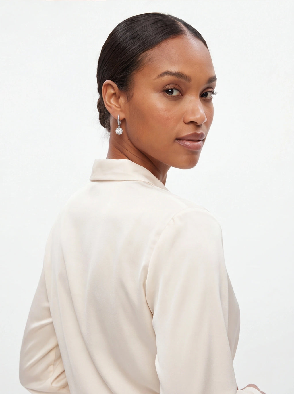 Circle of Forever – Sterling Silver & CZ Bridal Drop Earrings