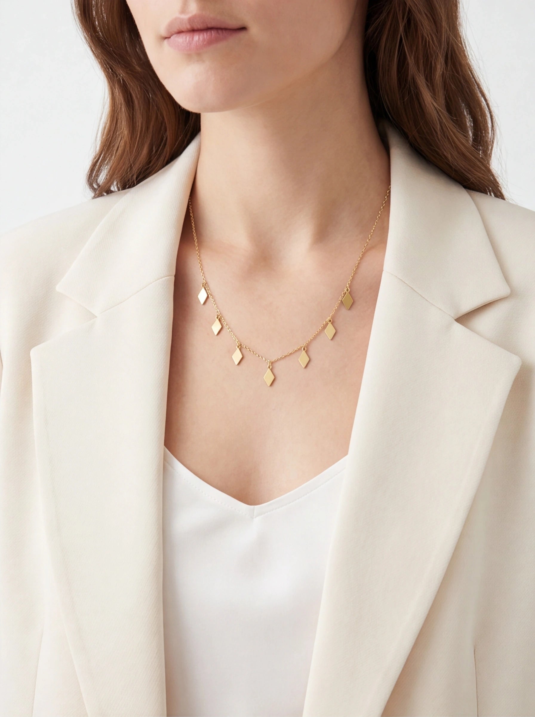 Geometric Drop Link Pendant Necklace product photo by Starlight