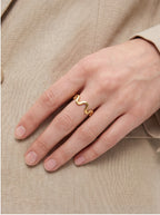 Freeform Wave Adjustable Ring Stackable Rings