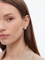 Emerald Cut Moissanite Solitaire Stud Earrings