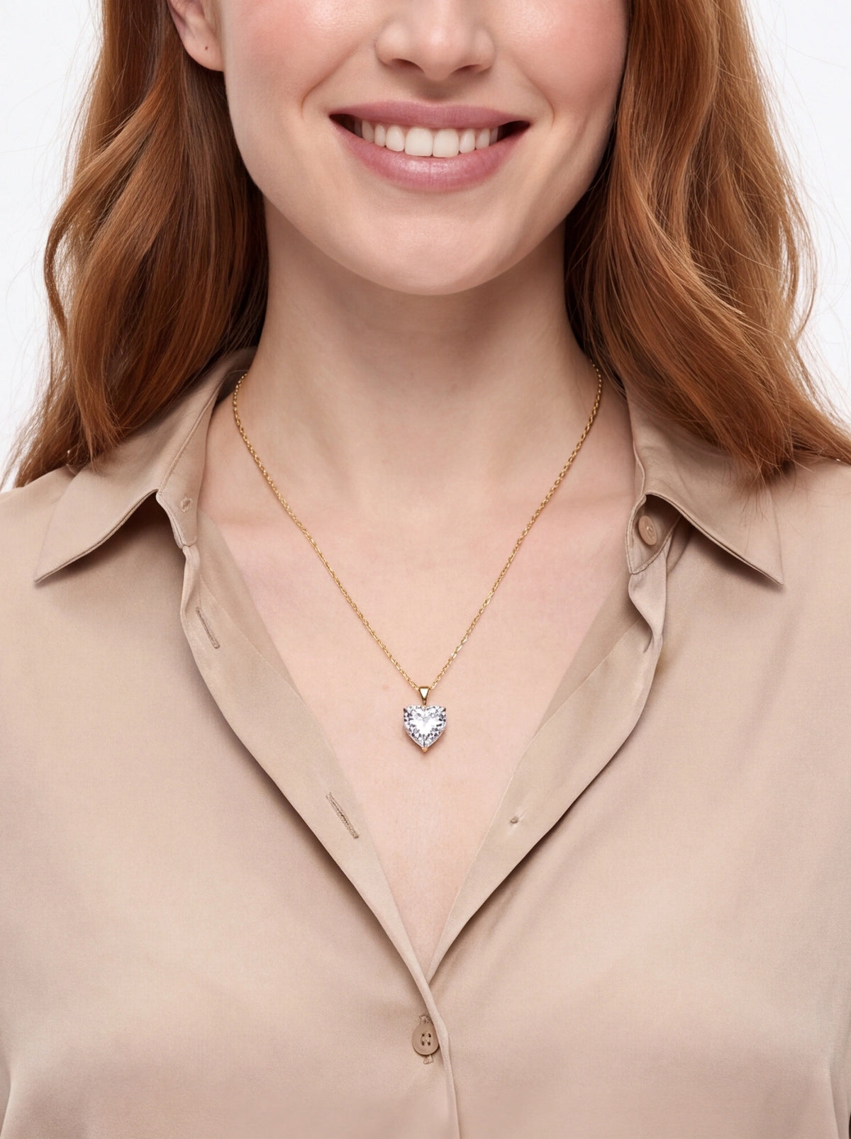 Heart Cut Moissanite Solitaire Necklace